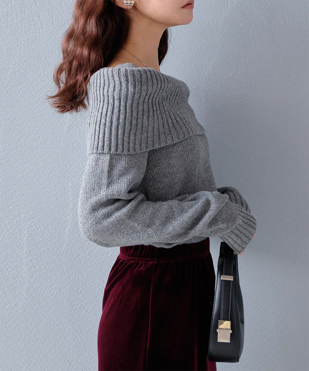 曰本JP直送【2025新品♪】馬海毛觸感露肩針織衫{11月30截單;預計10-14工作天發貨｝