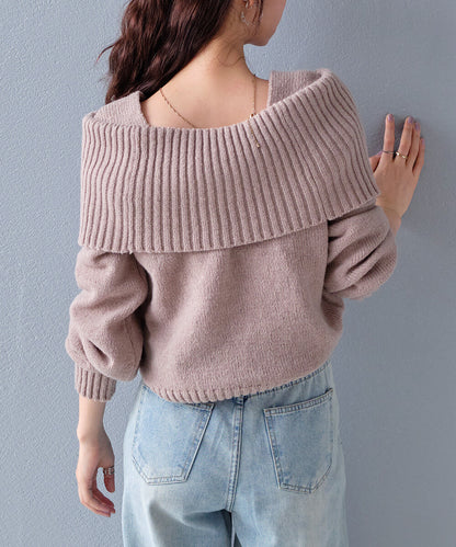 曰本JP直送【2025新品♪】馬海毛觸感露肩針織衫{11月30截單;預計10-14工作天發貨｝