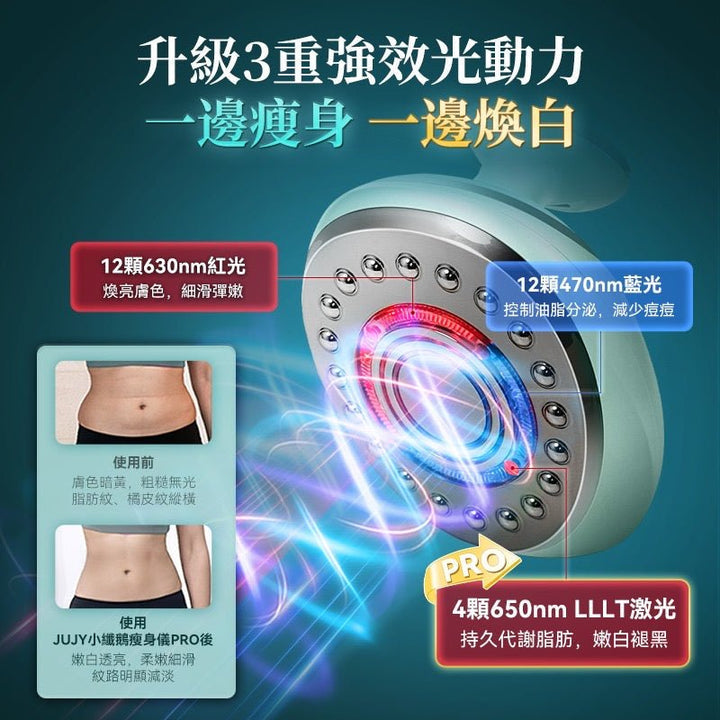 日本深層溶脂黑科技|JUJY加強版超聲波射頻瘦身儀Pro|日本JUJY 超音波PLUS LLLT全身溶脂光嫩瘦身儀 PRO|魔鬼消腩機|打造小蠻腰|隨機附送120g瘦身膏{6月14截單;預計10-14 工作天發貨}