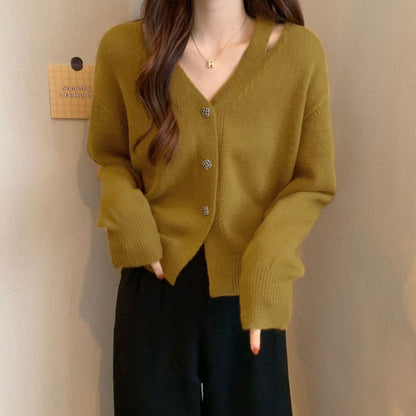 日本JP直送  開襟衫《肩部開衩針織開襟衫》 {11月30截單;預計10-14工作天發貨｝