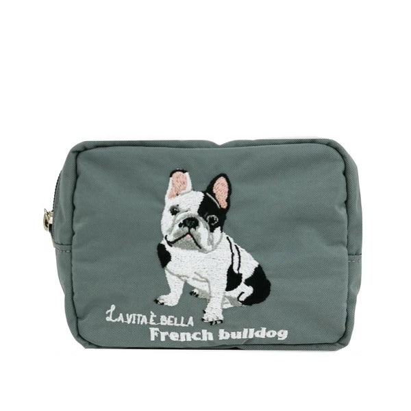 日本JP直送  [2025SS 新品] 動物刺繡小袋 貓咪 雪納瑞 鬥牛犬   {7月12截單;預計10-14 工作天發貨}