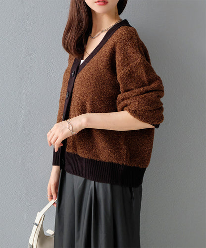 曰本JP直送  【2025新品♪】迷你毛圈紗混色針織開襟衫{11月30截單;預計10-14工作天發貨｝