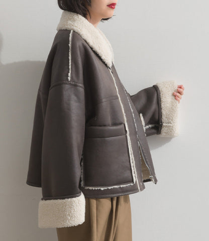 曰本JP直送 仿羊毛粘合夾克，帶羊毛襯裡 [2025 年秋冬新品] {11月30截單;預計10-14工作天發貨｝