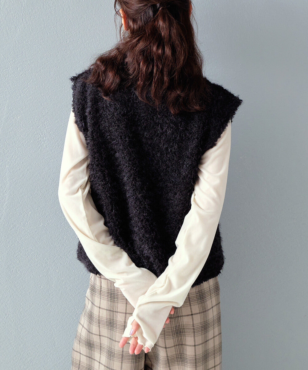 日本JP直送【2025新品♪】Shaggy Boa 雙拉鍊背心{11月30截單;預計10-14工作天發貨｝