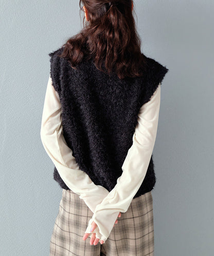 日本JP直送【2025新品♪】Shaggy Boa 雙拉鍊背心{11月30截單;預計10-14工作天發貨｝