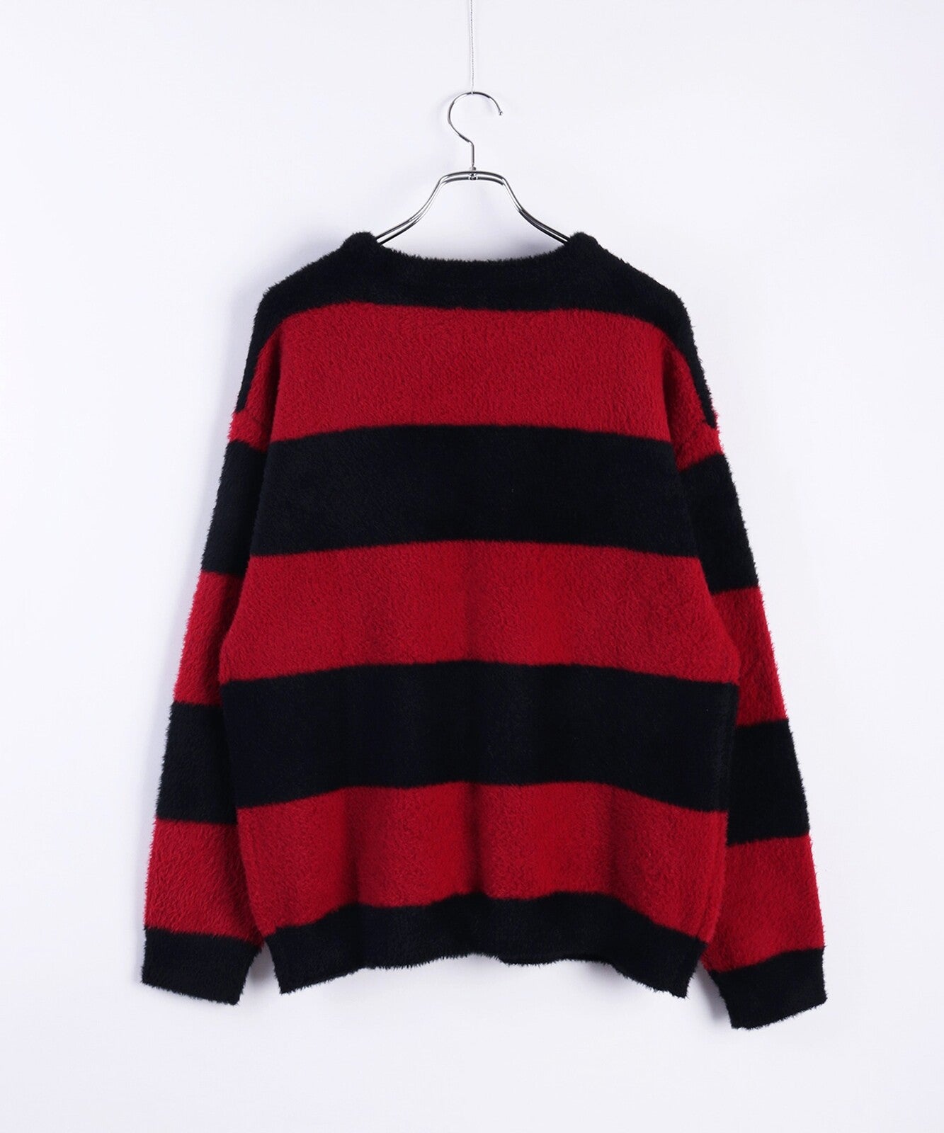 日本JP直送 羽毛紗線寬鬆條紋圓領針織衫 [2025 秋冬款] {11月30截單;預計10-14工作天發貨