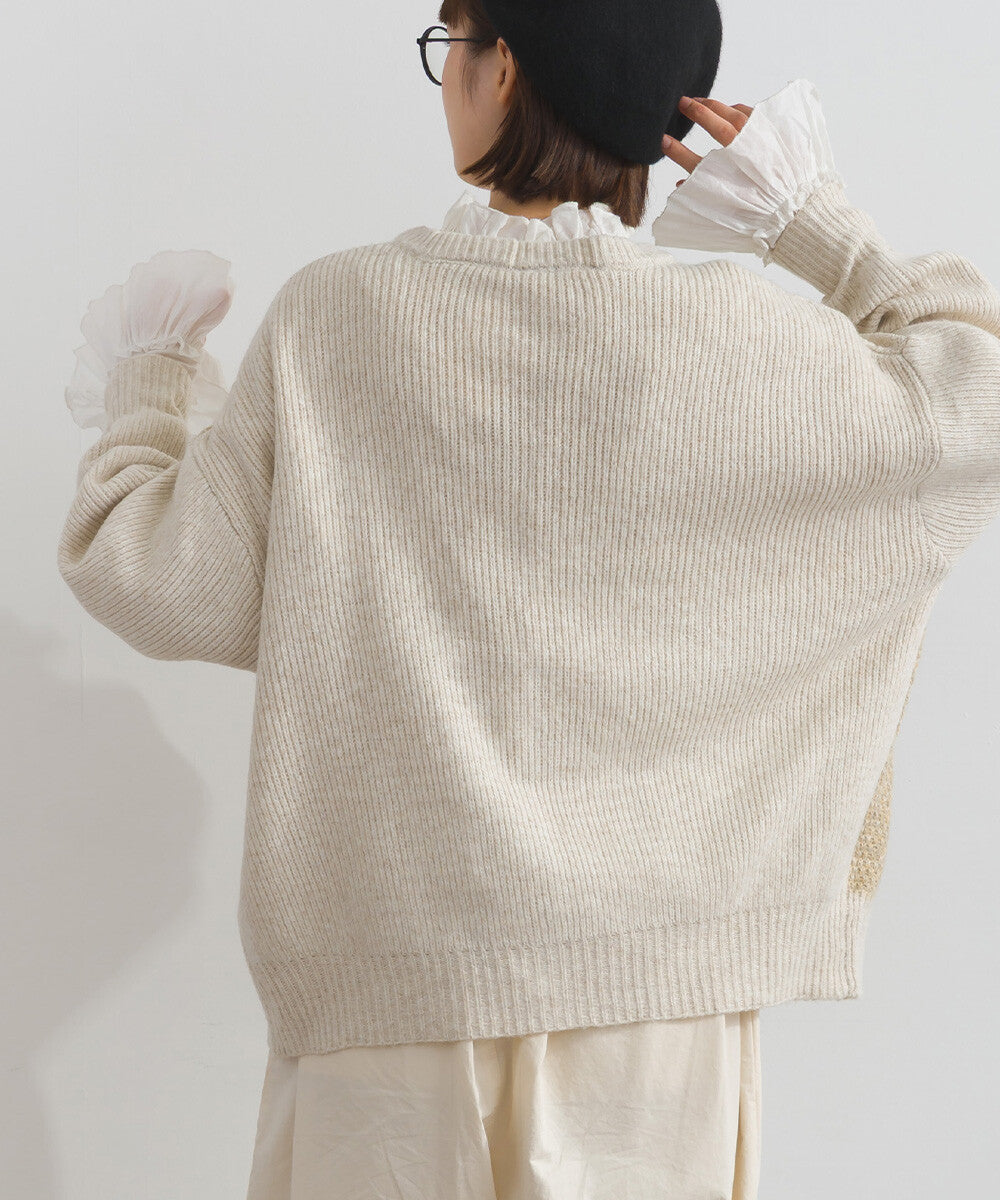 日本JP直送  混色針織開襟衫，附格紋設計 [2025 秋冬新品]　 {11月30截單;預計10-14工作天發貨｝