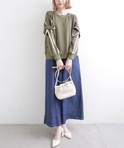 日本JP直送 預計出貨時間：2025 年 11 月初 蝴蝶結長袖上衣, 2025秋冬人氣系列，{11月30截單;預計10-14工作天發貨｝