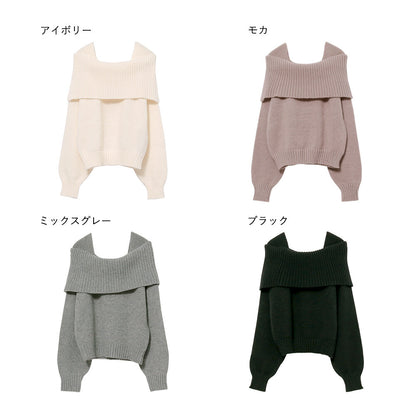 曰本JP直送【2025新品♪】馬海毛觸感露肩針織衫{11月30截單;預計10-14工作天發貨｝