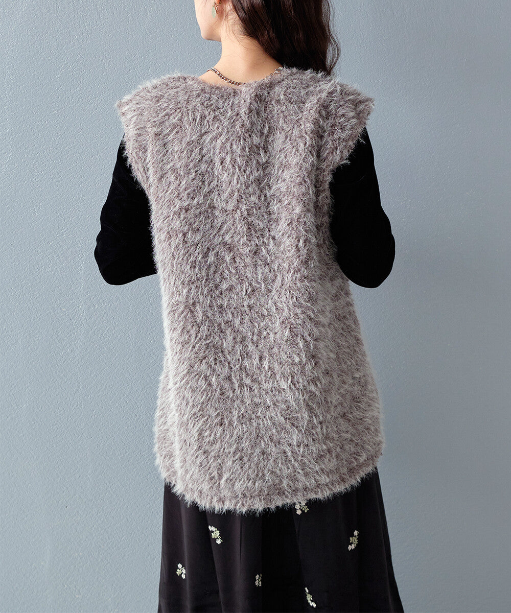 日本JP直送【2025新品♪】Shaggy Boa 雙拉鍊背心{11月30截單;預計10-14工作天發貨｝