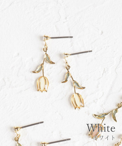 [日本製] 鬱金香搖擺滴膠耳環｛11月30截單;預計10-14工作天發貨｝