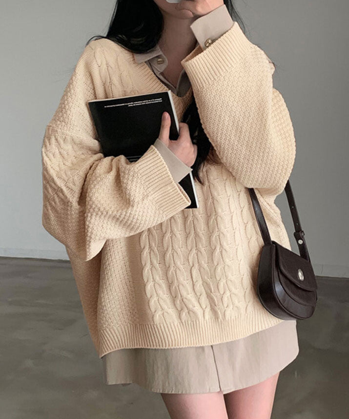 曰本JP直送  針織衫《V領超大針織衫，3種顏色可選》{11月30截單;預計10-14工作天發貨｝