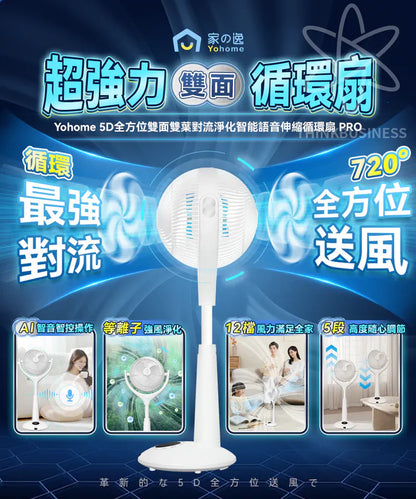 Yohome 5D伸縮循環扇 PRO震撼上市！風扇品類の天花板     {8月2截單;預計10-14 工作天發貨}