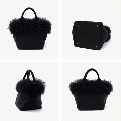 曰本JP直送 可愛迷你薄紗荷葉邊尼龍籃包 {11月30截單;預計10-14工作天發貨｝