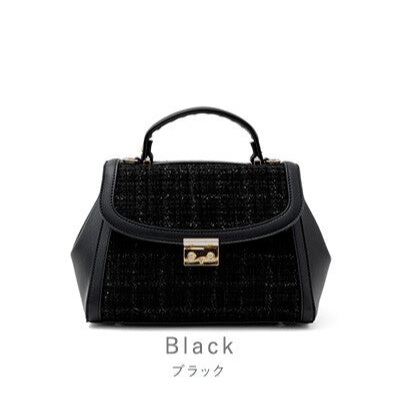 日本JP直送  [聚酯纖維/PU] 粗花呢手提包 雙向使用 側鉤 A5尺寸｛10月30截單;預計10-14工作天發貨｝
