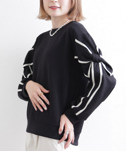 日本JP直送 預計出貨時間：2025 年 11 月初 蝴蝶結長袖上衣, 2025秋冬人氣系列，{11月30截單;預計10-14工作天發貨｝