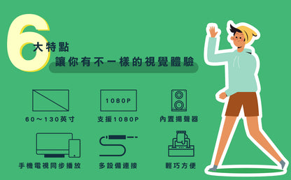 Hayaku Opus 迷你同屏投影機｜私人影院｜露營必備  {3月15截單;預計10-14 工作天發貨}