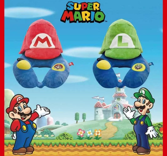 【全新Super Mario™ 款式】全球網上獨家發售🏆瑞士Travelmall 旅行3D充氣連帽頸枕│按摩頸枕│不需用嘴吹│手動按壓充氣│摺疊便攜    {6月14截單;預計10-14 工作天發貨}