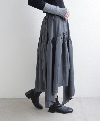 日本JP直送  2025AW 不對稱褶皺半身裙 2025 新款 經濟型{11月30截單;預計10-14工作天發貨｝