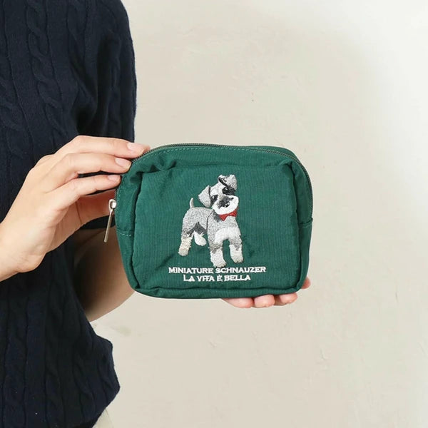 日本JP直送  [2025SS 新品] 動物刺繡小袋 貓咪 雪納瑞 鬥牛犬   {7月12截單;預計10-14 工作天發貨}