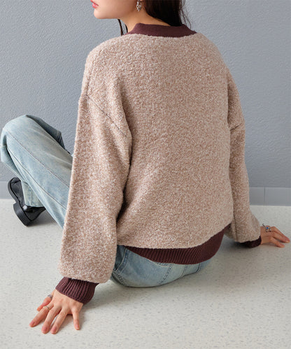 曰本JP直送  【2025新品♪】迷你毛圈紗混色針織開襟衫{11月30截單;預計10-14工作天發貨｝