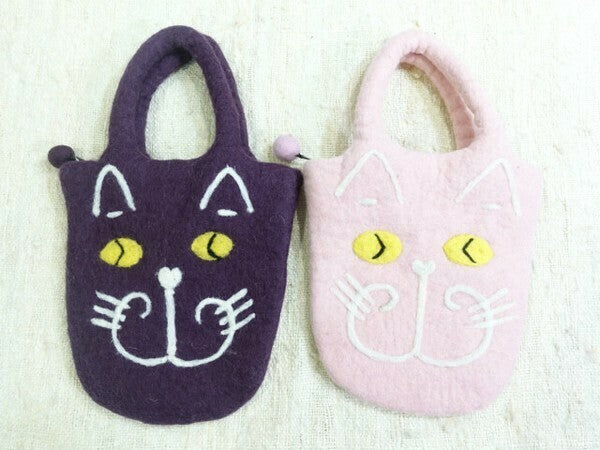 日本JP 直 送  毛氈貓臉手提袋{11月30截單;預計10-14工作天發貨｝