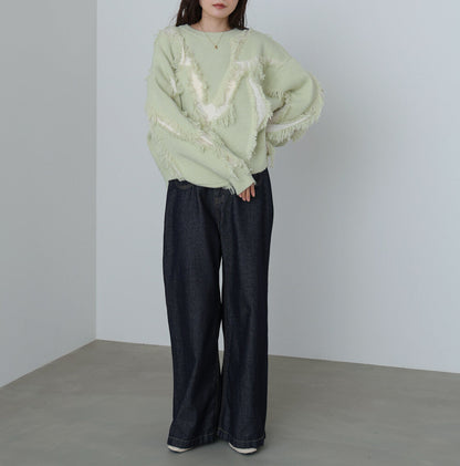 曰本JP直送  2025秋冬新品毛茸茸提花針織上衣 {11月30截單;預計10-14工作天發貨｝