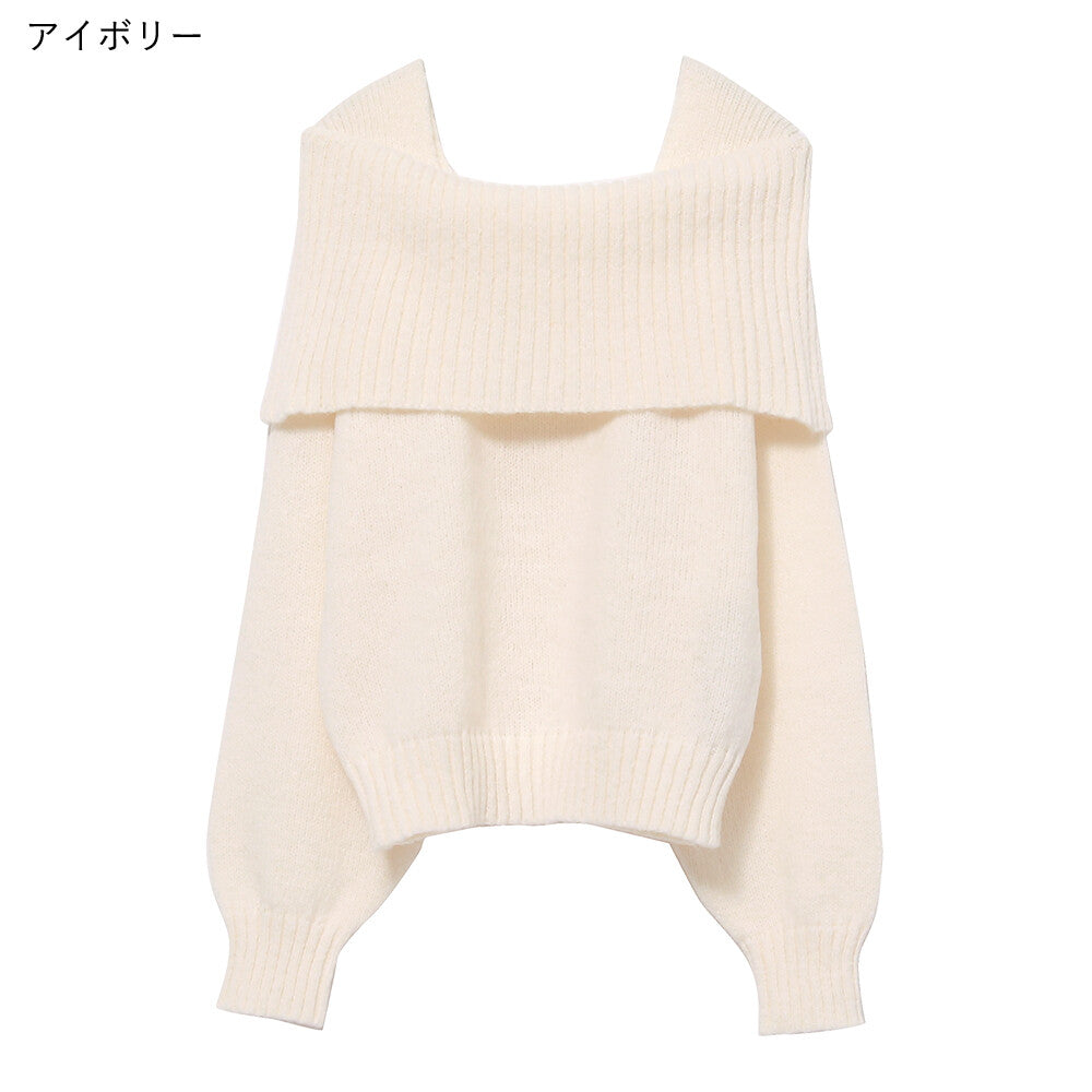 曰本JP直送【2025新品♪】馬海毛觸感露肩針織衫{11月30截單;預計10-14工作天發貨｝