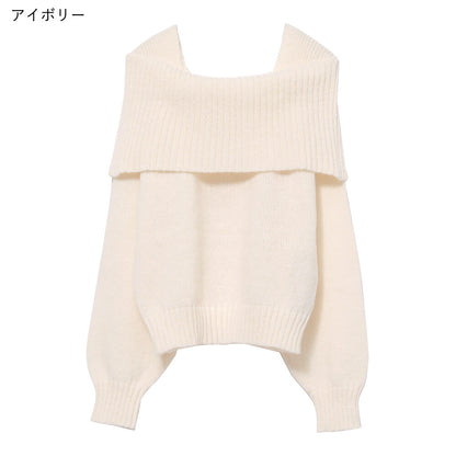 曰本JP直送【2025新品♪】馬海毛觸感露肩針織衫{11月30截單;預計10-14工作天發貨｝