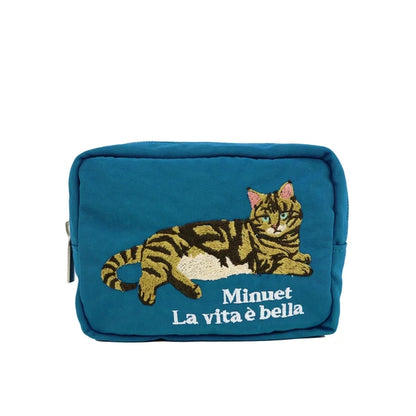 日本JP直送  [2025SS 新品] 動物刺繡小袋 貓咪 雪納瑞 鬥牛犬   {7月12截單;預計10-14 工作天發貨}