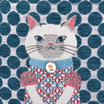 日本JP 直 送  Parlor Suzuran-do 雪尼爾提花迷你包（貓）{11月30截單;預計10-14工作天發貨｝