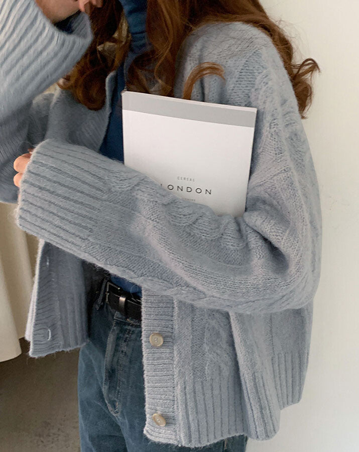 日本JP直送 開襟衫《麻花針織開襟衫，3色可選》{11月30截單;預計10-14工作天發貨｝