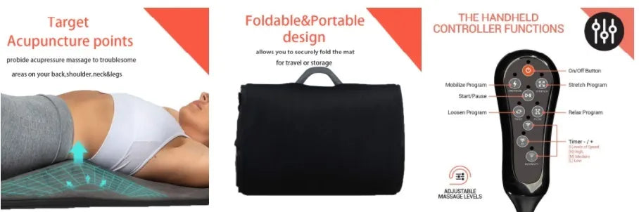 折疊式按摩墊 |氣囊背部|肌肉放鬆|方便攜帶| {1月31截單;預計10-14工作天發貨｝