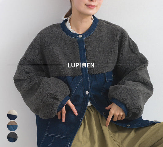 日本JP 直送  Boa Docking Denim Jacket Denim Jacket Boa Jacket [2025秋冬新品] {1月15截單;預計10-14工作天發貨｝