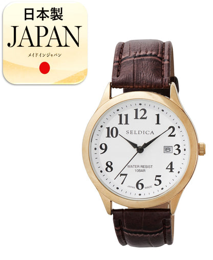 日本JP直送 日本製造 SELDICA 男士模擬腕錶，防水深度達 10 大氣壓，型號 SD-AM325 {11月30截單;預計10-14工作天發貨｝