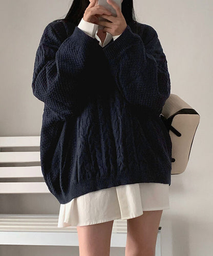 曰本JP直送  針織衫《V領超大針織衫，3種顏色可選》{11月30截單;預計10-14工作天發貨｝