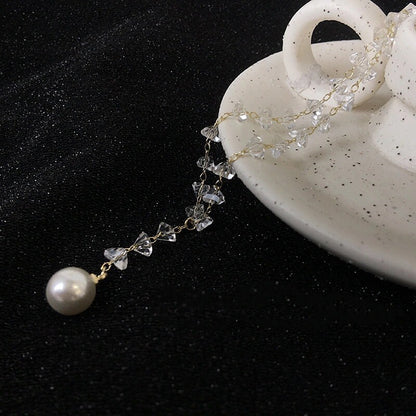 韓國女士水晶項鍊，925鍍銀項鍊｛11月30截單;預計10-14工作天發貨｝