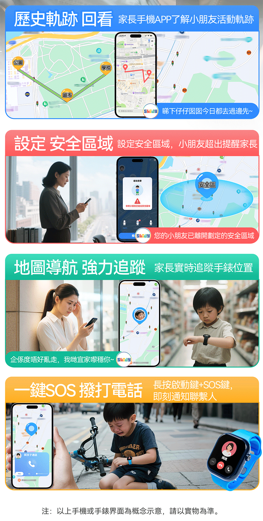 英國SKIDY智能精準定位多國伴旅可視成長兒童手錶   {3月15截單;預計10-14 工作天發貨}