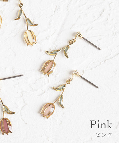 [日本製] 鬱金香搖擺滴膠耳環｛11月30截單;預計10-14工作天發貨｝