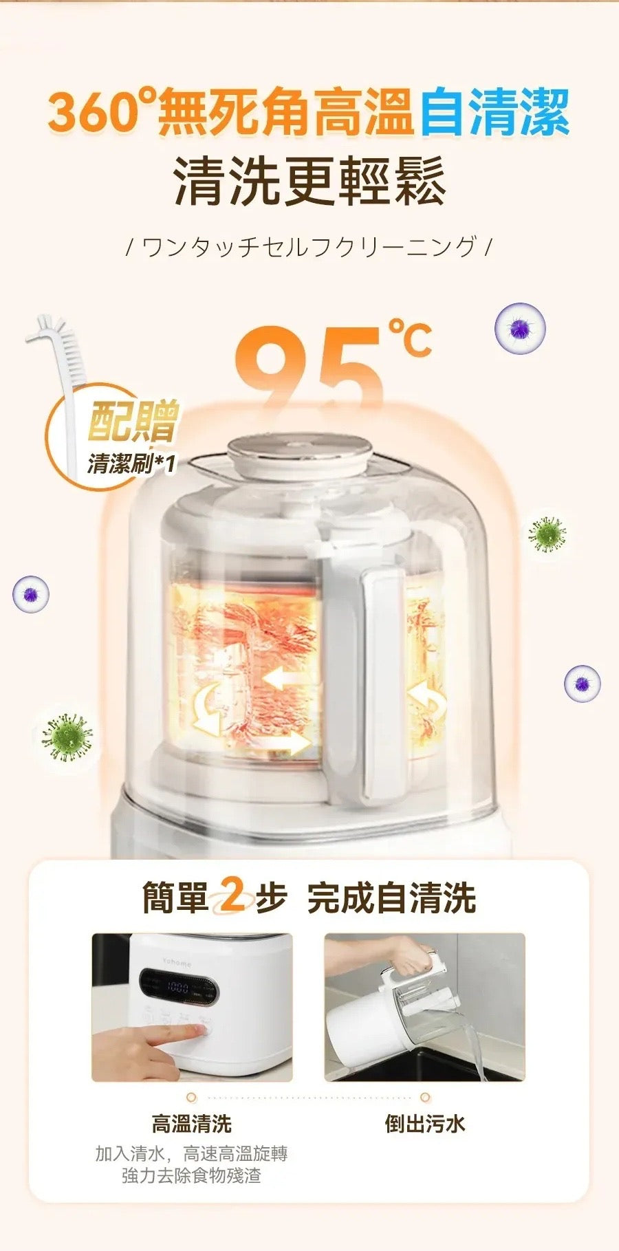 Yohome 7重降噪免濾萬用全家健康營養料理破壁機 YH-009｜營養機｜攪拌機｜破壁機｜豆漿機 (行貨一年保養)     {8月2截單;預計10-14 工作天發貨}