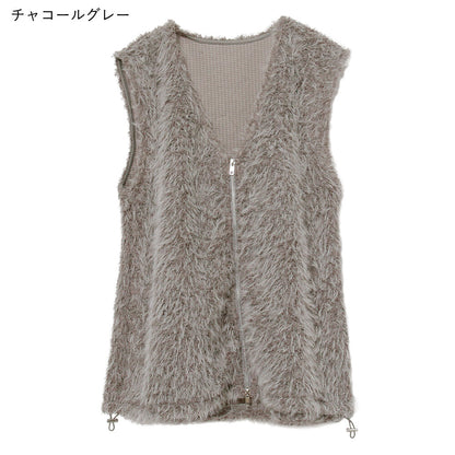 日本JP直送【2025新品♪】Shaggy Boa 雙拉鍊背心{11月30截單;預計10-14工作天發貨｝