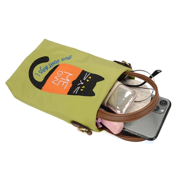 日本JP 直送  【2025年熱銷補貨】超人氣刺繡手提包/單肩包【Chial】女士貓咪輕便包{11月30截單;預計10-14工作天發貨｝