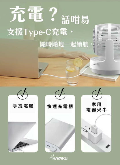 Hayaku Windy 雙頭渦輪風扇｜超靜音｜大風力｜360度送風  {3月15截單;預計10-14 工作天發貨}