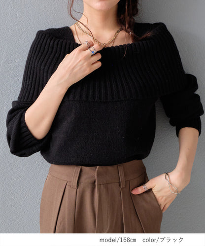 曰本JP直送【2025新品♪】馬海毛觸感露肩針織衫{11月30截單;預計10-14工作天發貨｝