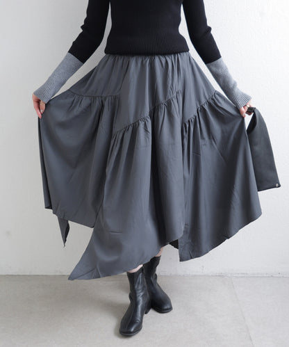 日本JP直送  2025AW 不對稱褶皺半身裙 2025 新款 經濟型{11月30截單;預計10-14工作天發貨｝