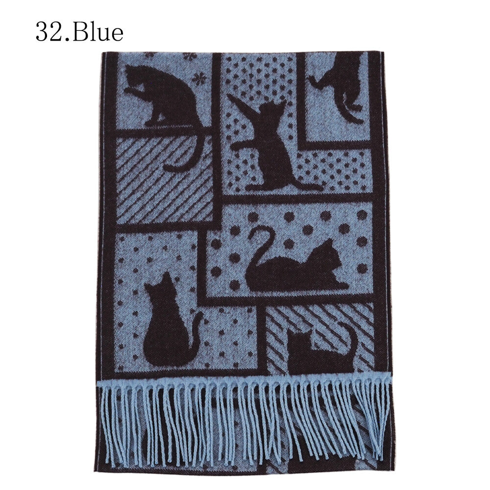 曰本JP直送  日本製 拼布貓咪印花窄披肩{11月30截單;預計10-14工作天發貨｝