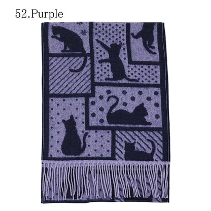 曰本JP直送  日本製 拼布貓咪印花窄披肩{11月30截單;預計10-14工作天發貨｝