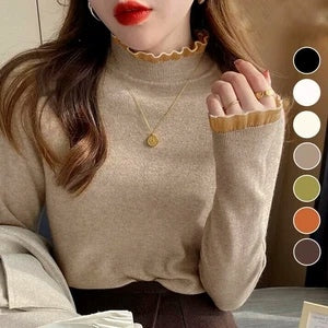 日本JP直送  針織《高領荷葉邊針織上衣，7色可選》{11月30截單;預計10-14工作天發貨｝