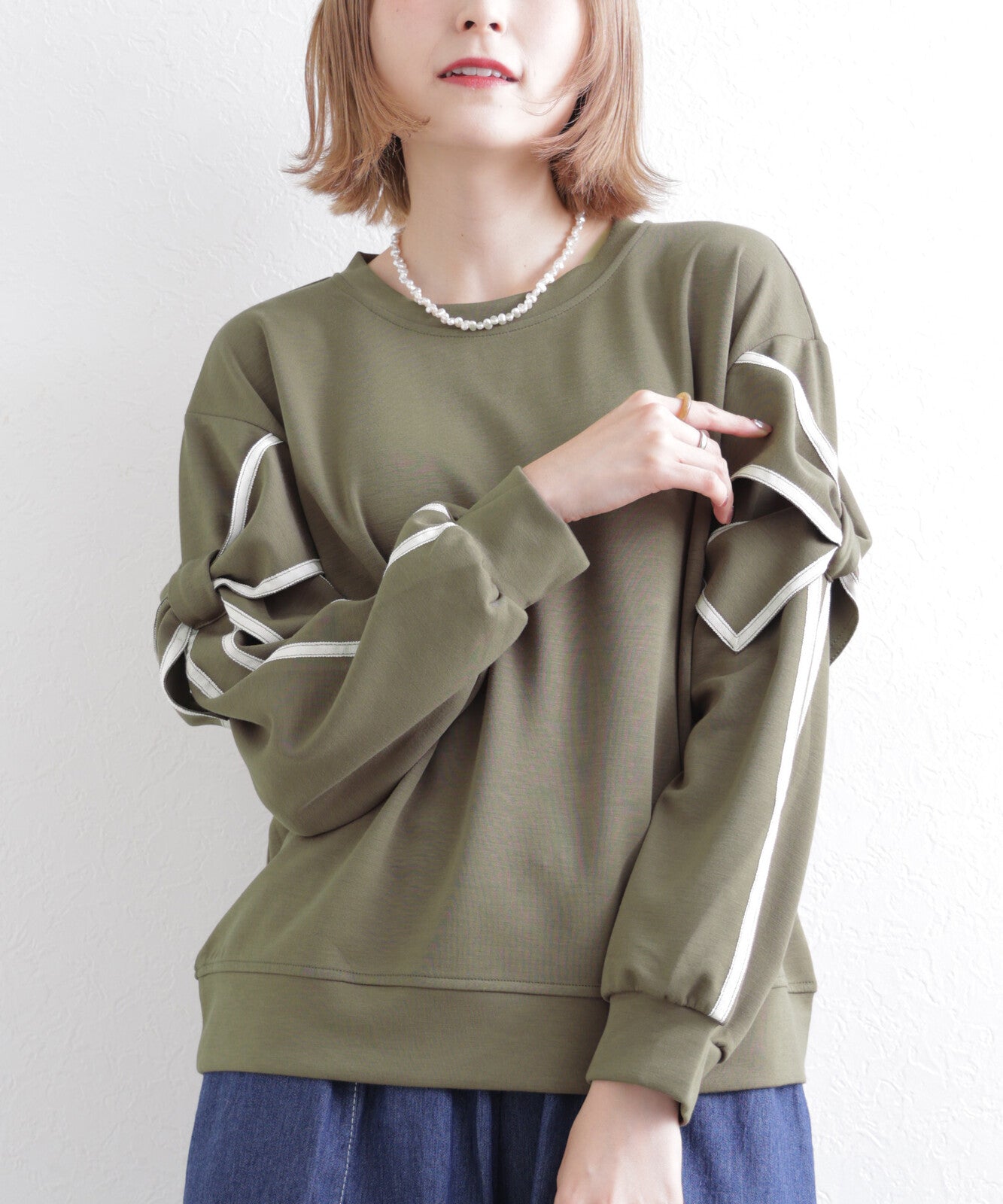 日本JP直送 預計出貨時間：2025 年 11 月初 蝴蝶結長袖上衣, 2025秋冬人氣系列，{11月30截單;預計10-14工作天發貨｝