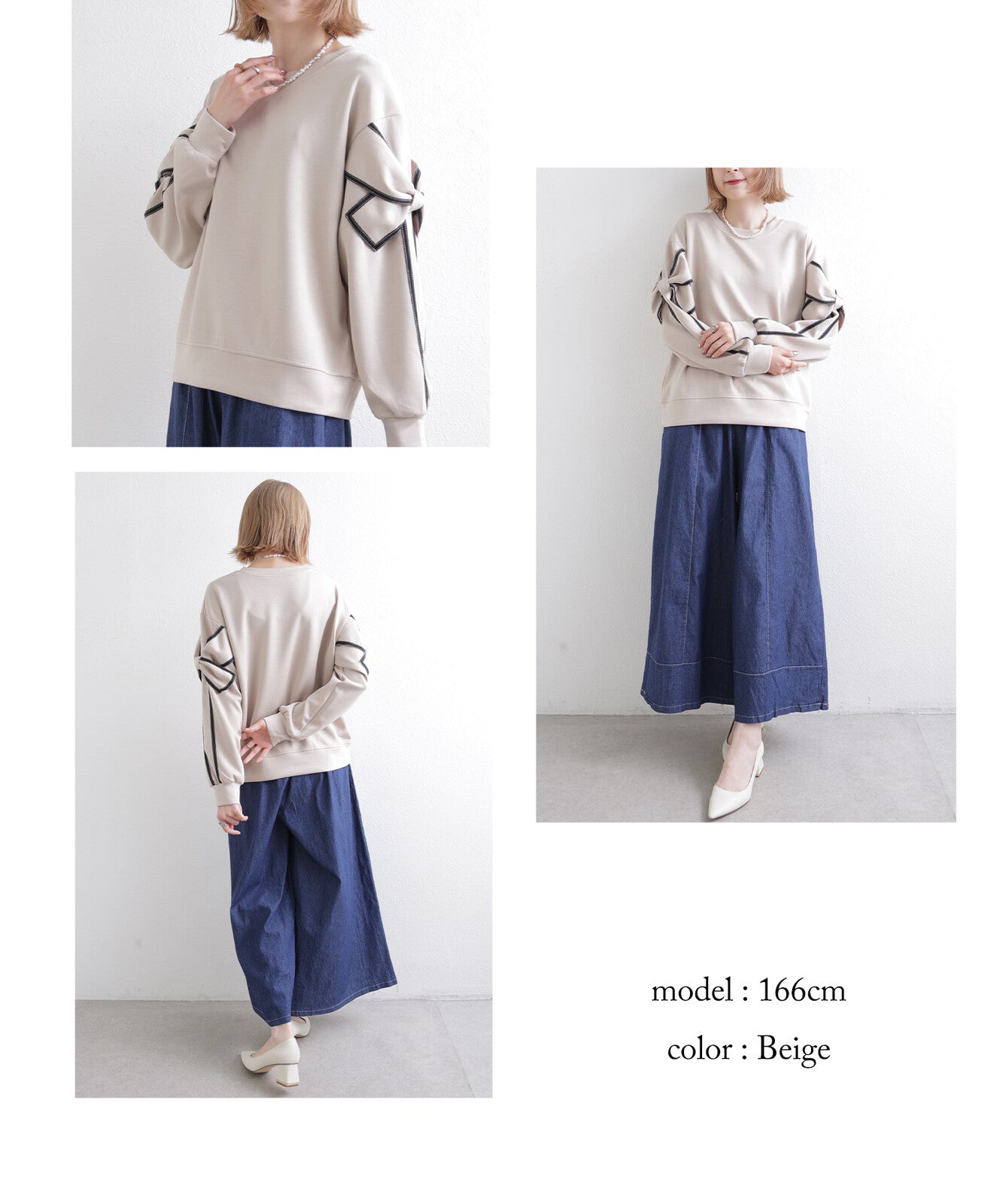 日本JP直送 預計出貨時間：2025 年 11 月初 蝴蝶結長袖上衣, 2025秋冬人氣系列，{11月30截單;預計10-14工作天發貨｝